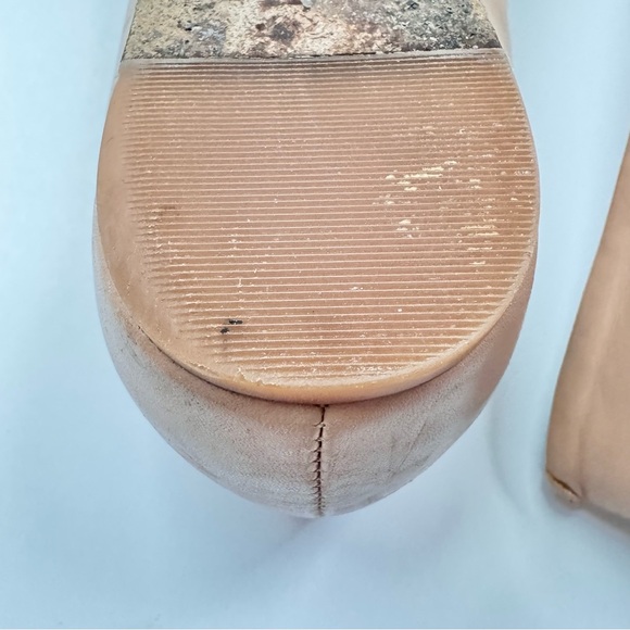 Tory Burch Gigi Logo Ballet Flats Nude Leather Size 8 - Picture 5 of 10